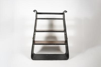 Jacques Adnet 1950s Stitched leather Bookcase by Jacques Adnet