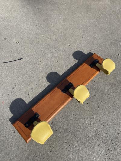 Jacques Adnet 1950s Stitched leather Coat rack by Jacques Adnet