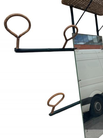 Jacques Adnet 1950s Stitched leather Coat rack by Jacques Adnet