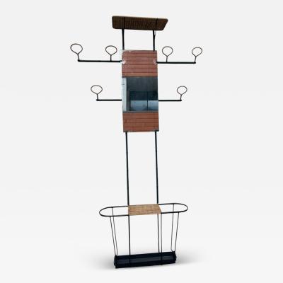 Jacques Adnet 1950s Stitched leather Coat rack by Jacques Adnet