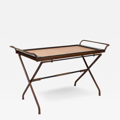 Jacques Adnet 1950s Stitched leather Cocktail table By Jacques Adnet