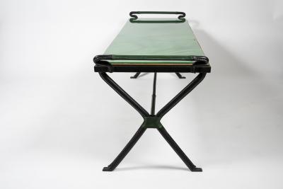 Jacques Adnet 1950s Stitched leather Cocktail table By Jacques Adnet