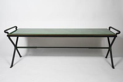 Jacques Adnet 1950s Stitched leather Cocktail table By Jacques Adnet