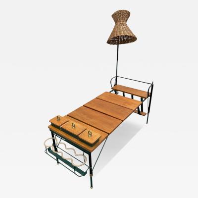 Jacques Adnet 1950s Stitched leather Cocktail table by Jacques Adnet