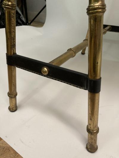 Jacques Adnet 1950s Stitched leather Desk by Jacques Adnet