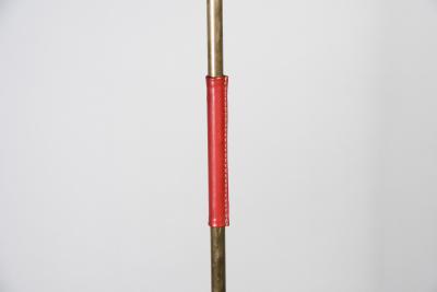 Jacques Adnet 1950s Stitched leather Floor lamp By Jacques Adnet