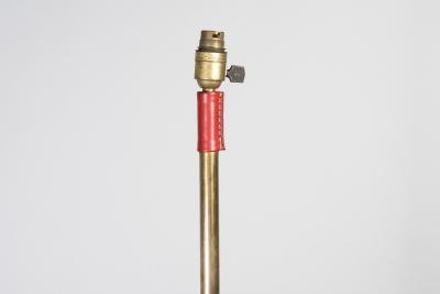 Jacques Adnet 1950s Stitched leather Floor lamp By Jacques Adnet