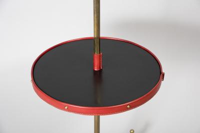 Jacques Adnet 1950s Stitched leather Floor lamp By Jacques Adnet