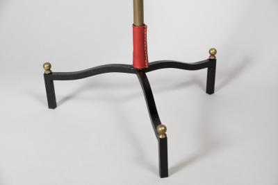 Jacques Adnet 1950s Stitched leather Floor lamp By Jacques Adnet