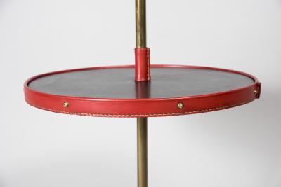 Jacques Adnet 1950s Stitched leather Floor lamp By Jacques Adnet