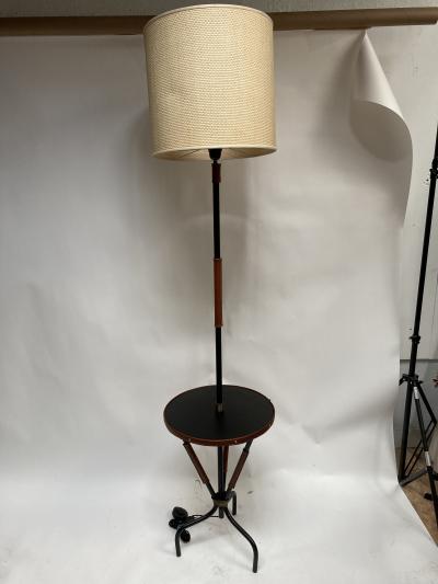 Jacques Adnet 1950s Stitched leather Floor lamp by Jacques Adnet