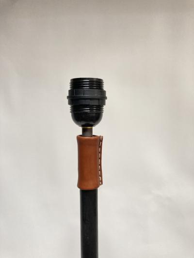Jacques Adnet 1950s Stitched leather Floor lamp by Jacques Adnet