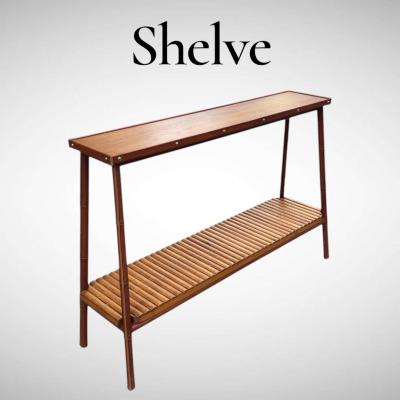 Jacques Adnet 1950s Stitched leather Shelve by Jacques Adnet