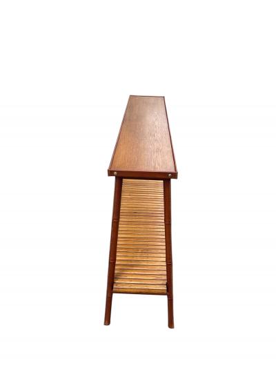 Jacques Adnet 1950s Stitched leather Shelve by Jacques Adnet
