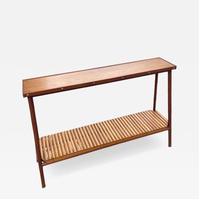 Jacques Adnet 1950s Stitched leather Shelve by Jacques Adnet