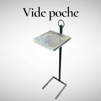 Jacques Adnet 1950s Stitched leather Side table by Jacques Adnet