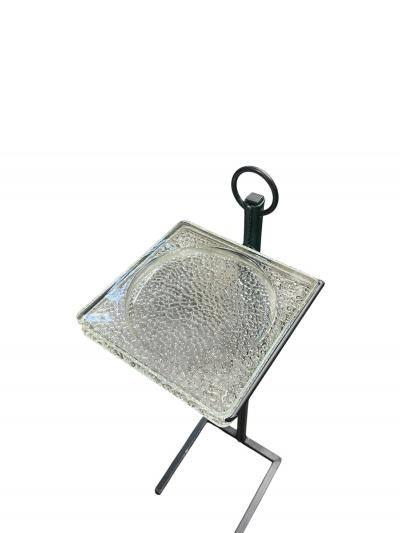 Jacques Adnet 1950s Stitched leather Side table by Jacques Adnet