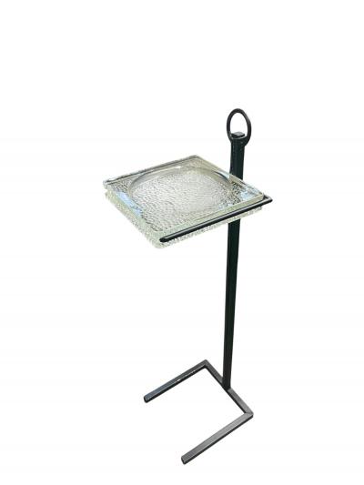Jacques Adnet 1950s Stitched leather Side table by Jacques Adnet