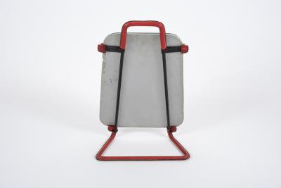 Jacques Adnet 1950s Stitched leather Table mirror By Jacques Adnet