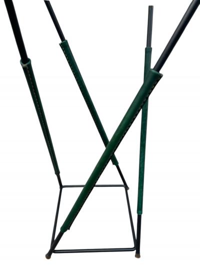 Jacques Adnet 1950s Stitched leather Vide poche or side table by Jacques Adnet