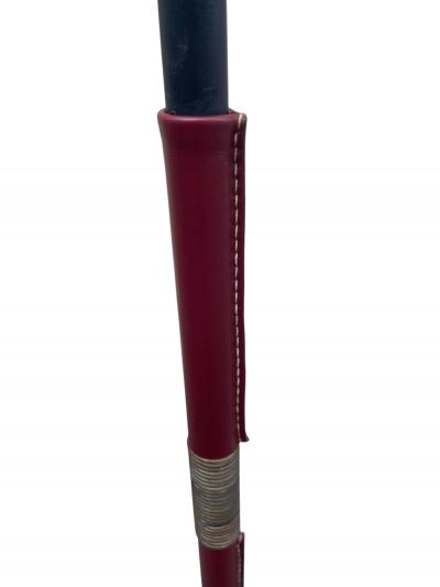 Jacques Adnet 1950s Stitched leather adjustable floor lamp by Jacques Adnet