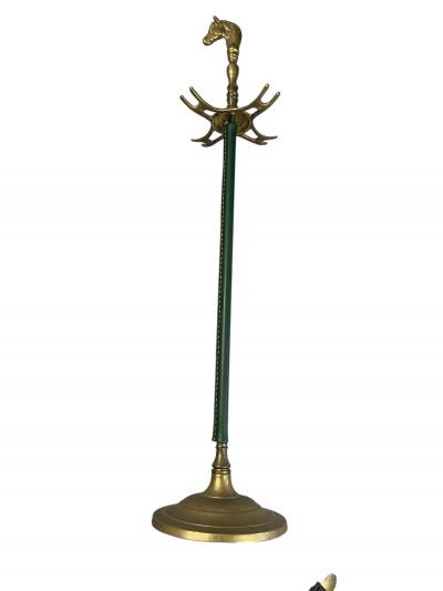 Jacques Adnet 1950s Stitched leather and brass mantles by Jacques Adnet