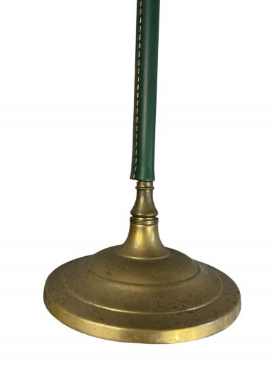 Jacques Adnet 1950s Stitched leather and brass mantles by Jacques Adnet