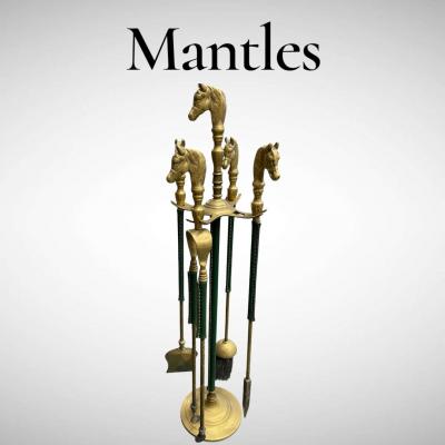 Jacques Adnet 1950s Stitched leather and brass mantles by Jacques Adnet