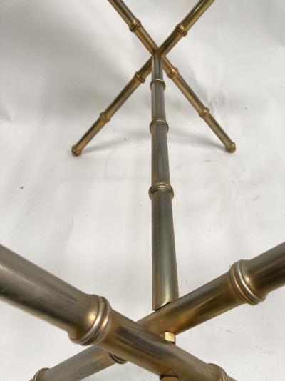 Jacques Adnet 1950s Stitched leather and brass table