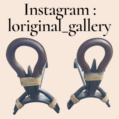 Jacques Adnet 1950s Stitched leather andirons by Jacques Adnet