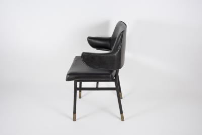 Jacques Adnet 1950s Stitched leather armchair by Jacques Adnet