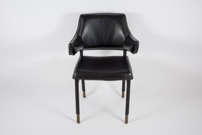 Jacques Adnet 1950s Stitched leather armchair by Jacques Adnet
