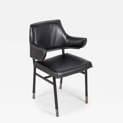Jacques Adnet 1950s Stitched leather armchair by Jacques Adnet