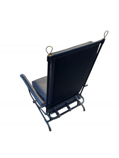 Jacques Adnet 1950s Stitched leather armchair by Jacques Adnet