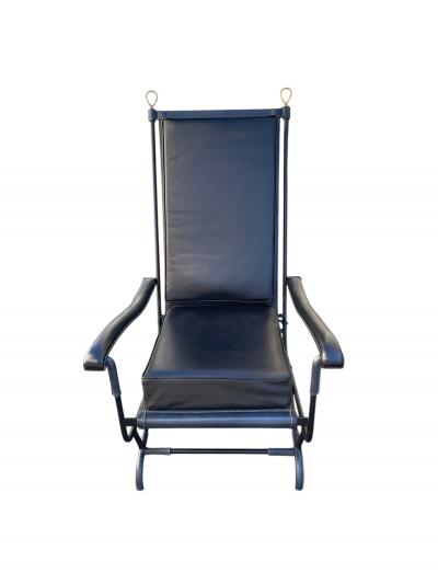 Jacques Adnet 1950s Stitched leather armchair by Jacques Adnet