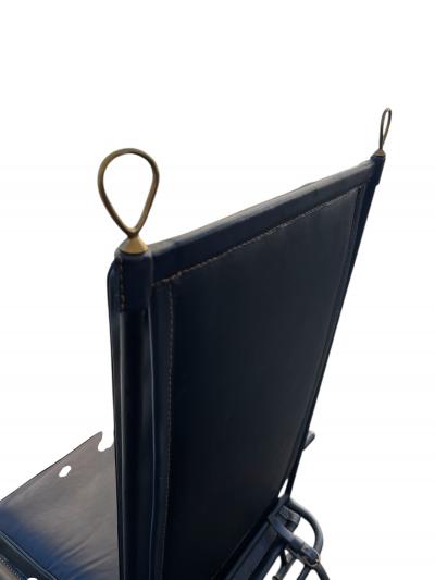 Jacques Adnet 1950s Stitched leather armchair by Jacques Adnet