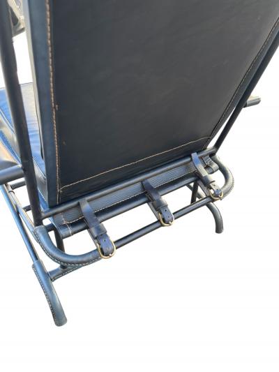 Jacques Adnet 1950s Stitched leather armchair by Jacques Adnet