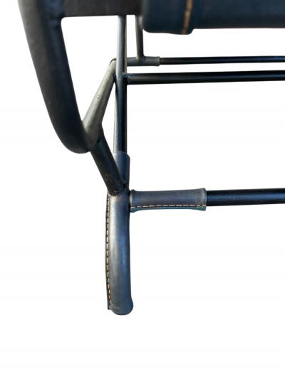 Jacques Adnet 1950s Stitched leather armchair by Jacques Adnet