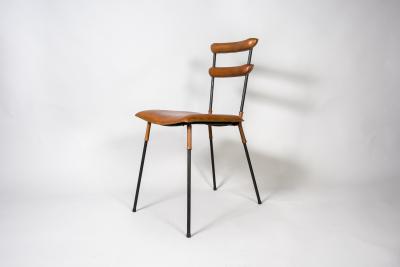 Jacques Adnet 1950s Stitched leather armchairs by Jacques Adnet