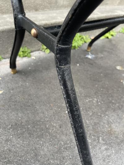 Jacques Adnet 1950s Stitched leather armchairs by Jacques Adnet