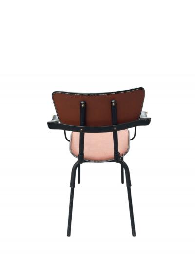 Jacques Adnet 1950s Stitched leather armchairs by Jacques Adnet