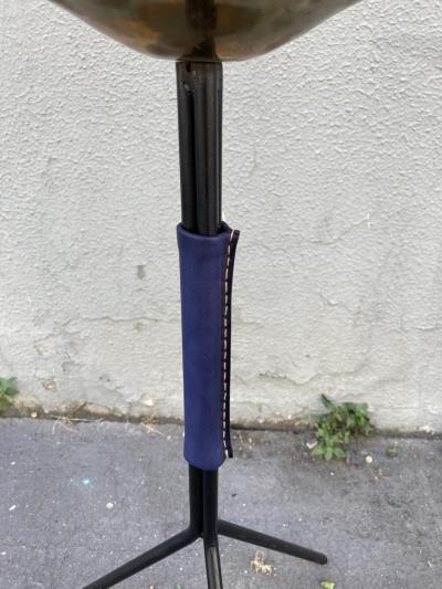 Jacques Adnet 1950s Stitched leather ashtray by Jacques Adnet