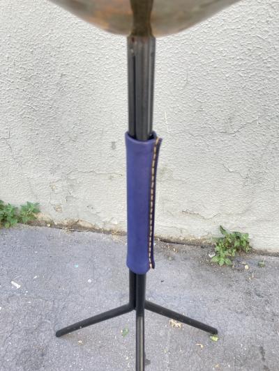 Jacques Adnet 1950s Stitched leather ashtray by Jacques Adnet