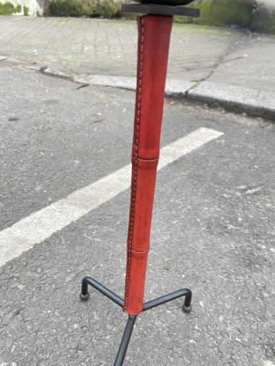 Jacques Adnet 1950s Stitched leather ashtray by Jacques Adnet