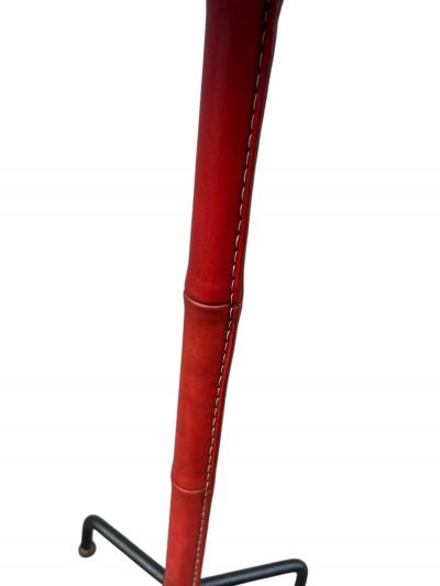 Jacques Adnet 1950s Stitched leather ashtray by Jacques Adnet