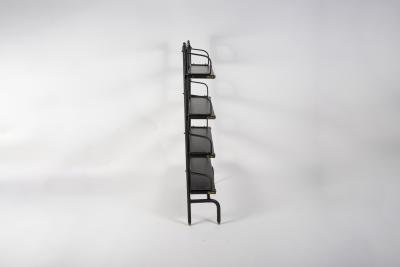 Jacques Adnet 1950s Stitched leather book case by Jacques Adnet