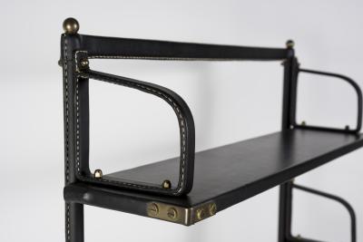 Jacques Adnet 1950s Stitched leather book case by Jacques Adnet