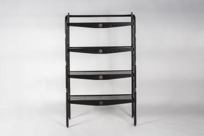 Jacques Adnet 1950s Stitched leather bookcase by Jacques Adnet