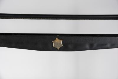 Jacques Adnet 1950s Stitched leather bookcase by Jacques Adnet