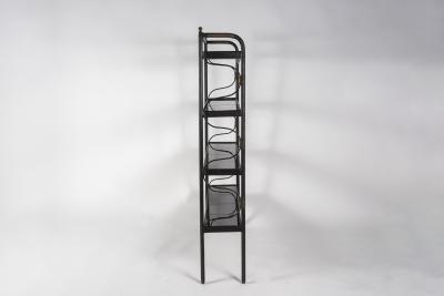 Jacques Adnet 1950s Stitched leather bookcase by Jacques Adnet